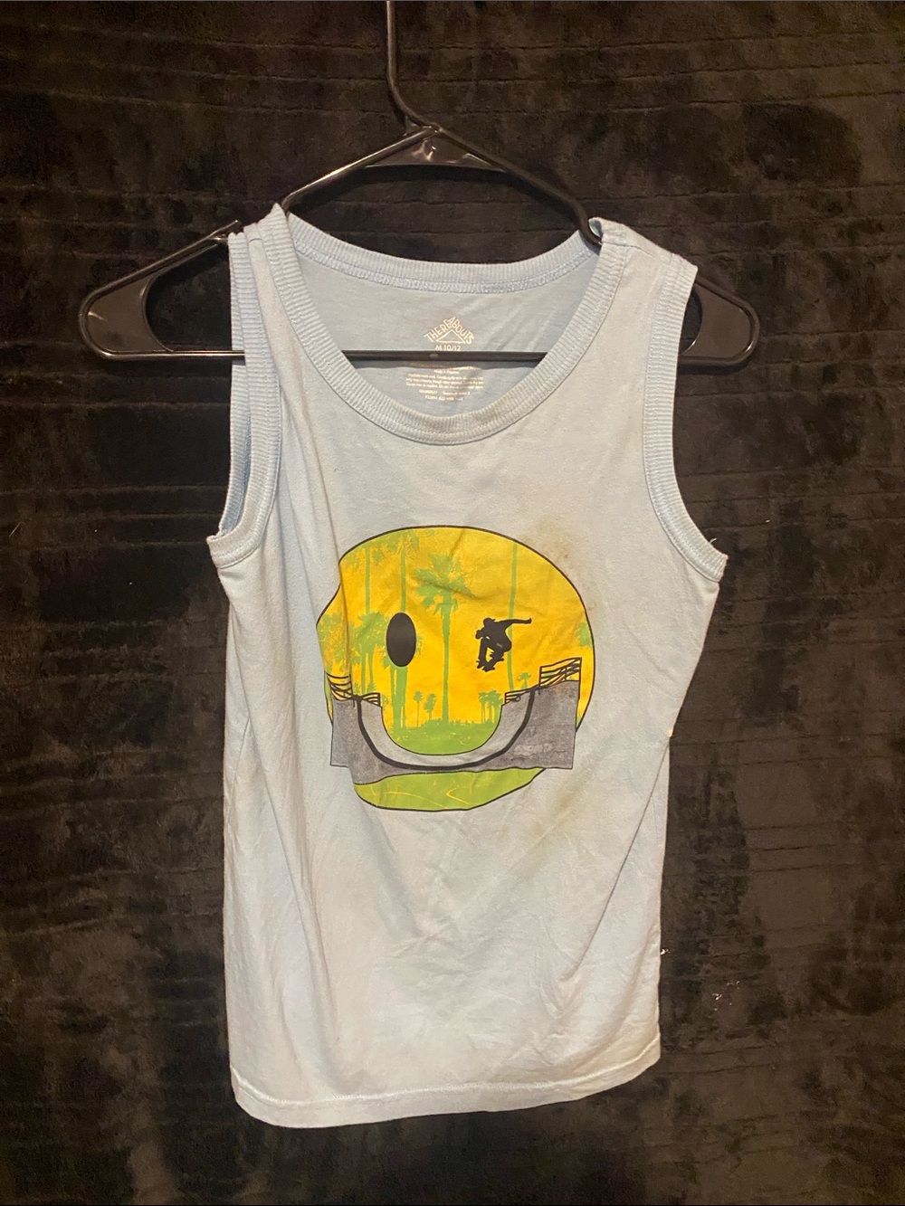 Light Blue Graphic Skate Smile Tank